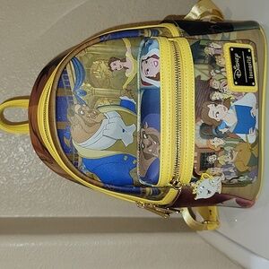 Loungefly Disney Beauty and the Beast Backpack - Yellow and Brown